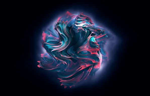 Picture abstraction, movement, abstract, black background, black background, movement, pulsating object, pulsating object