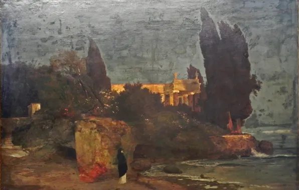 Picture 1864, Symbolism, Arnold .. .. , Villa by the sea