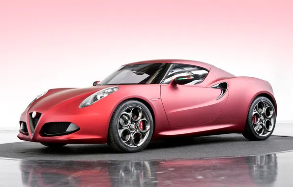 Machine, Alfa Romeo, red, 4C Concept