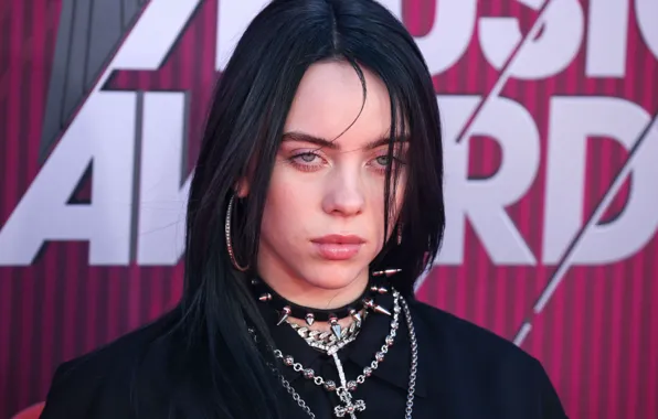 Brunette, spikes, singer, black hair, singer, Billie Eilish, Billy Iles