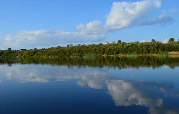 Picture the sky, water, the sun, river