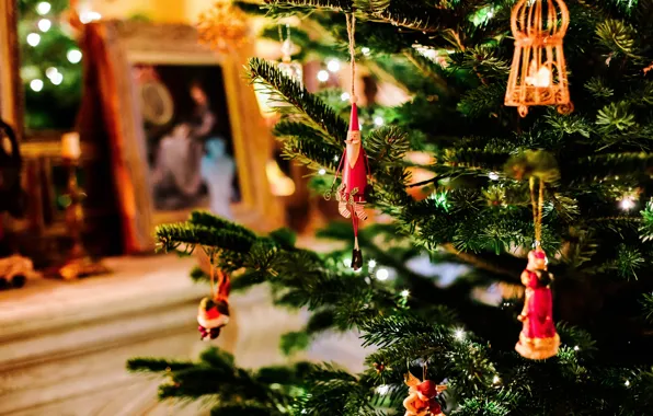 Winter, light, room, holiday, toys, lights, Christmas, red