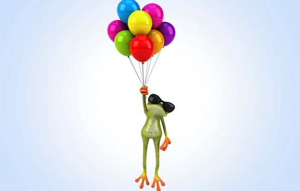 Balloons, frog, frog, funny