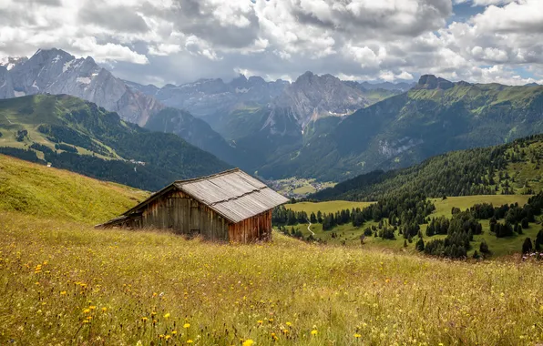 Picture landscape, mountains, home