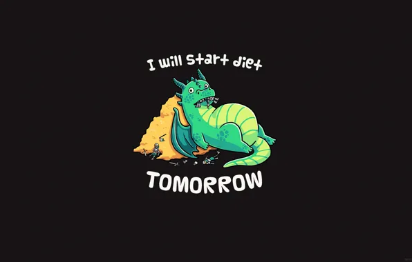 Minimalism, Dragon, Humor, Style, Knights, Fantasy, Dragon, Art