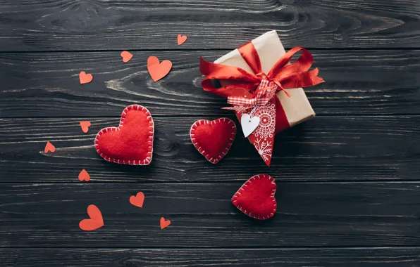 Background, Hearts, Holiday, Gift, Valentine's day