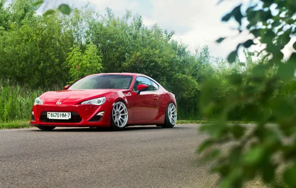 Red, Car, Nature, Sport, Summer, Road, FR-S, Scion