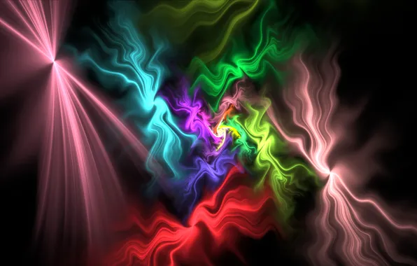 Light, pattern, smoke, color, gas, fractal