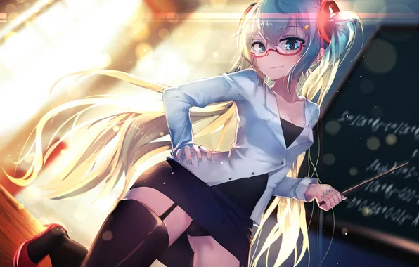 Erotic, girl, anime, art, vocaloid, hatsune miku, upscale, bai yemeng