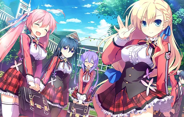 Anime, uniform, girls