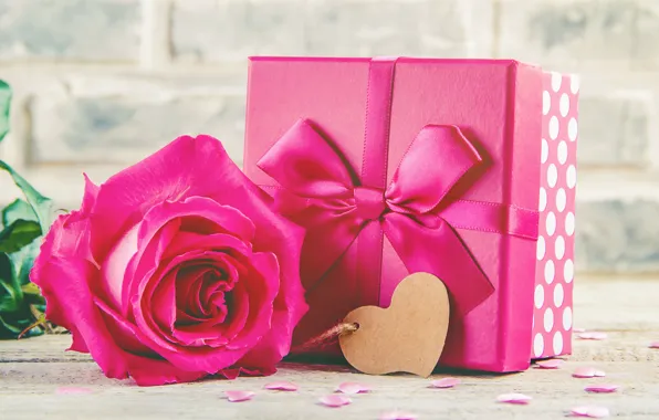 Love, gift, heart, roses, bouquet, love, pink, heart