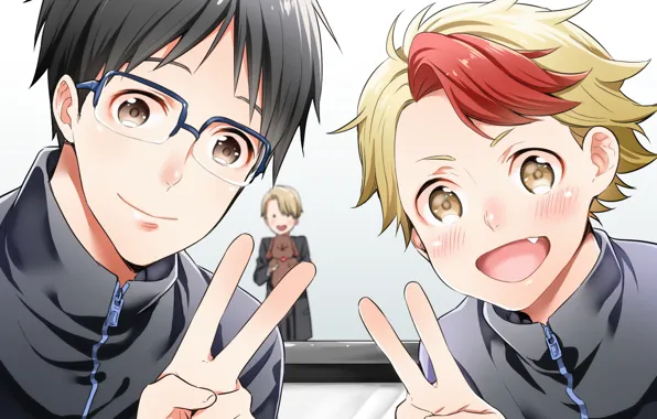 Sport, boy, skaters, Yuri on the ice, Viktor Nikiforov, Yuri Katsuki, Yuri On Ice