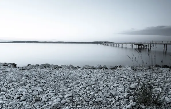Landscape, bridge, river