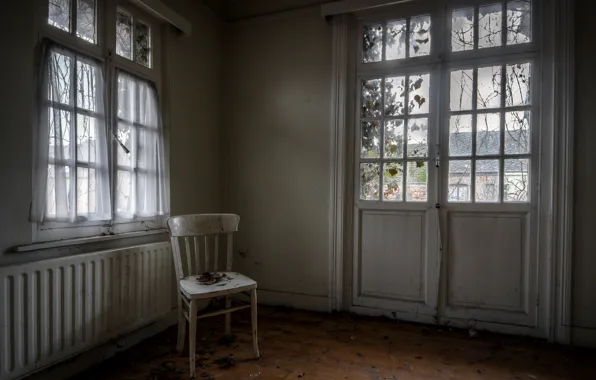 The door, window, chair