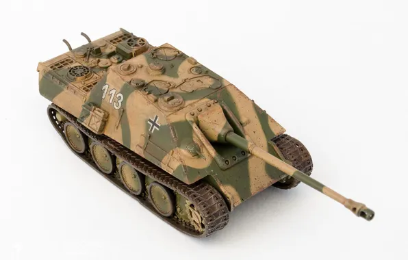 Macro, toy, installation, self-propelled artillery, heavy, Jagdpanther, modelka