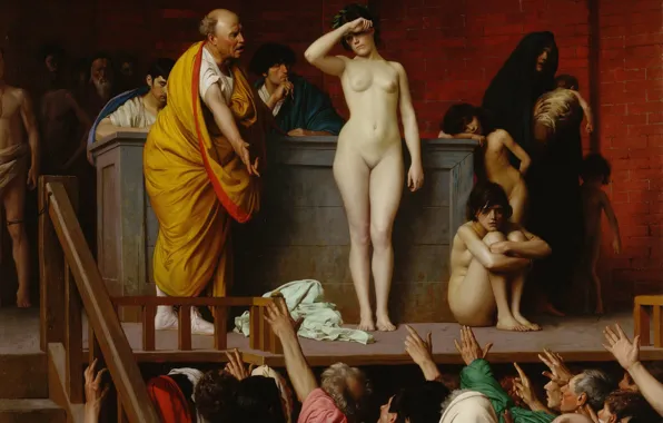 Erotic, picture, genre, Jean-Leon Gerome, Selling Slave Girls