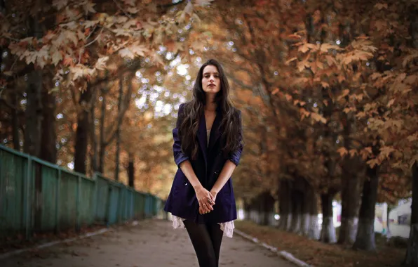 Autumn, girl, nature