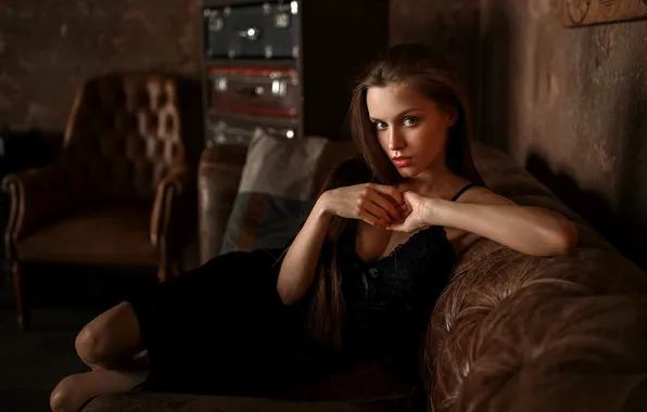 Girl, dress, young, model, pretty, interior, look, gorgeous