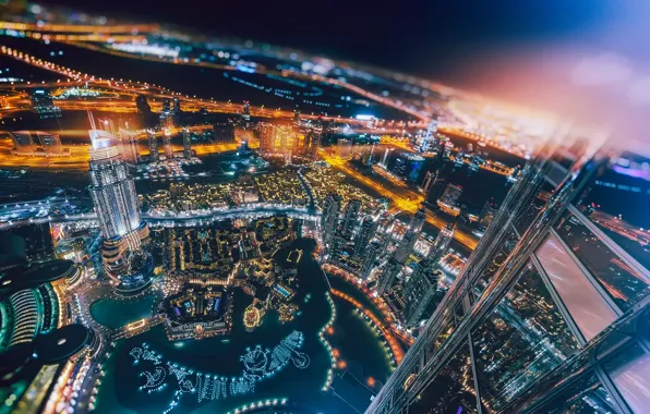 Light, night, the city, lights, Dubai, UAE