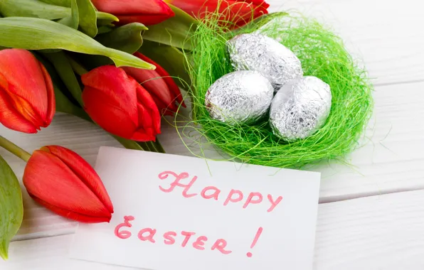 Flowers, holiday, eggs, spring, Easter, socket, tulips