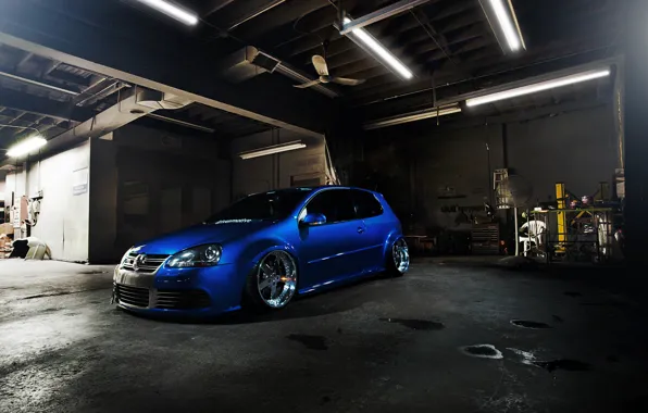 Blue, tuning, volkswagen, Golf, golf, the front, gti