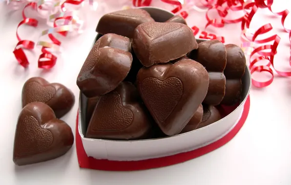 Picture chocolate, candy, hearts, sweets, delicious
