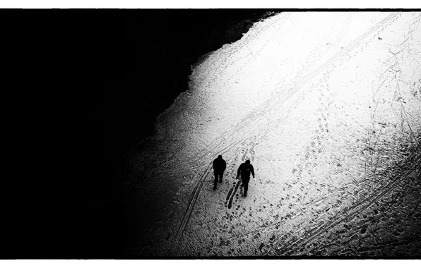Traces, Black, The way, Top, White, Two, Mood, Black and white