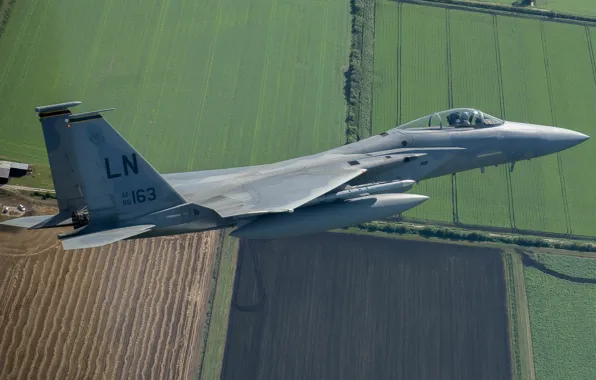 Picture landscape, fighter, Eagle, F-15C