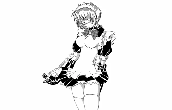 Girl, sexy, thighhighs, dress, anime, beautiful, short hair, pretty