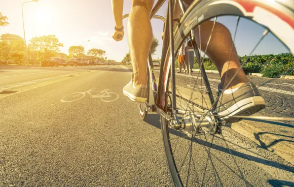 Picture road, summer, bike, athlete, healthy lifestyle, sports track