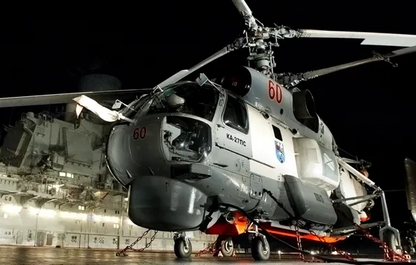 The carrier, helicopter, Helix, ship, search and rescue, Ka-27PS, The Kamov design Bureau