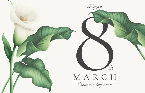 Flowers, holiday, spring, figure, March 8, date, congratulations, postcard