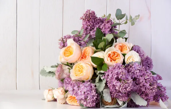 Picture roses, bouquet, lilac
