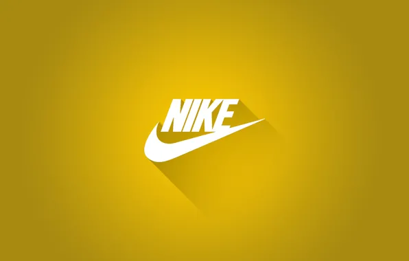 Picture Logo, Shadow, Nike, Nike, Sports brand, Yellow background