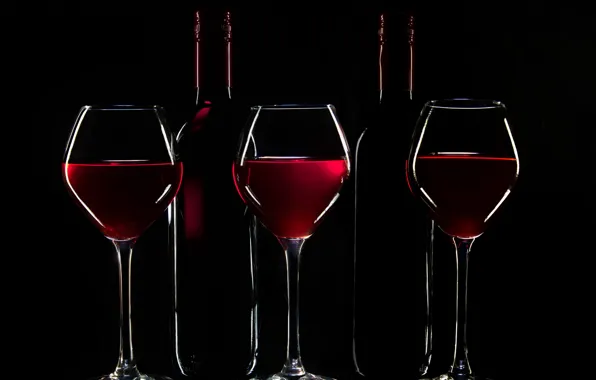 Wine, glasses, bottle