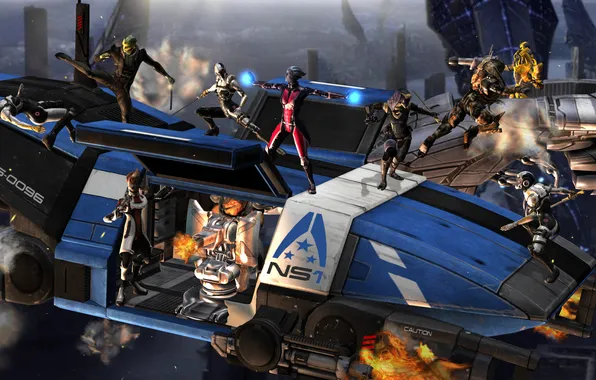 Picture rendering, battle, Mass Effect, characters, the reapers, Cerberus
