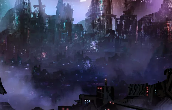 Figure, The city, Style, Landscape, Art, Fiction, Landscapes, Digital Art