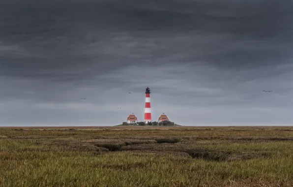 Picture landscape, nature, lighthouse, North Sea, Schleswig-Holstein, Westerhever