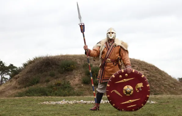 Picture Sword, Warrior, Helmet, Shield, Spear, Sutton Hoo, The Anglo-Saxons, Sutton Hoo