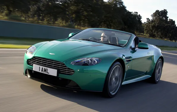 Car, Aston Martin, Roadster, speed, track, Vantage S