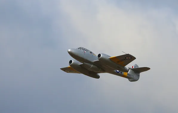 Picture the sky, fighter, jet, Gloster Meteor