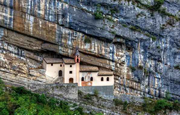 Rock, Italy, faith, the Hermitage, Trentino, St. Columb, asceticism