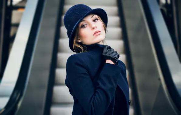 Picture girl, portrait, hat, hat