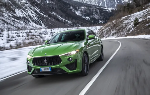 Picture Maserati Levante Trofeo, headlights, car, road, Maserati, Levante