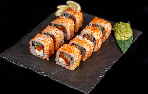 Background, fish, caviar, sushi, seafood