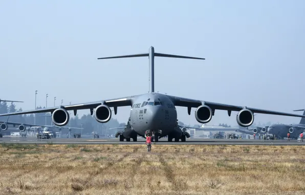 Picture aircraft, military, air force, Boeing C-17 Globemaster III, 001, cargo and transport aircraft