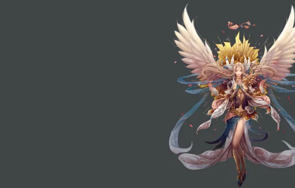 Picture girl, the game, wings, anime, art, costume, fake, armor