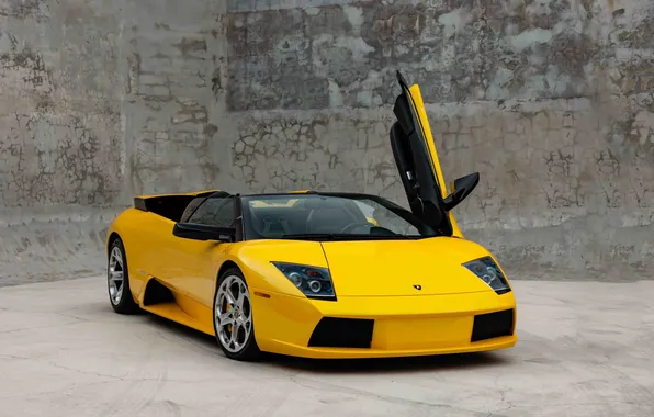 Car, Lamborghini, Lamborghini Murcielago Roadster, italian cars, yellow cars