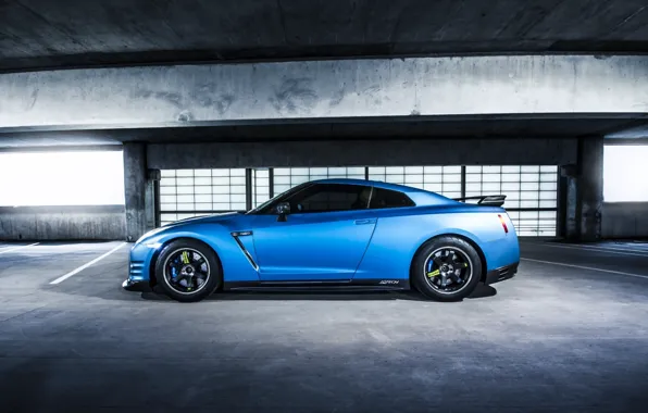 GTR, Nissan, Blue, Side, Parking, Jotech, Speed Shield, Wrap