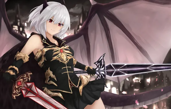 Girl, sword, the demon, Touhou, Touhou